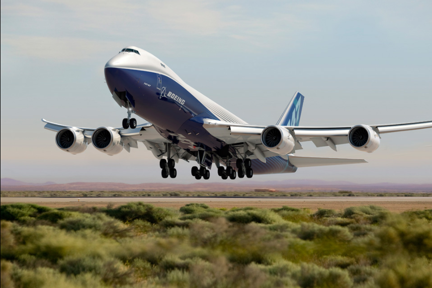 A 7447-8F takes to the skies. Source: Boeing