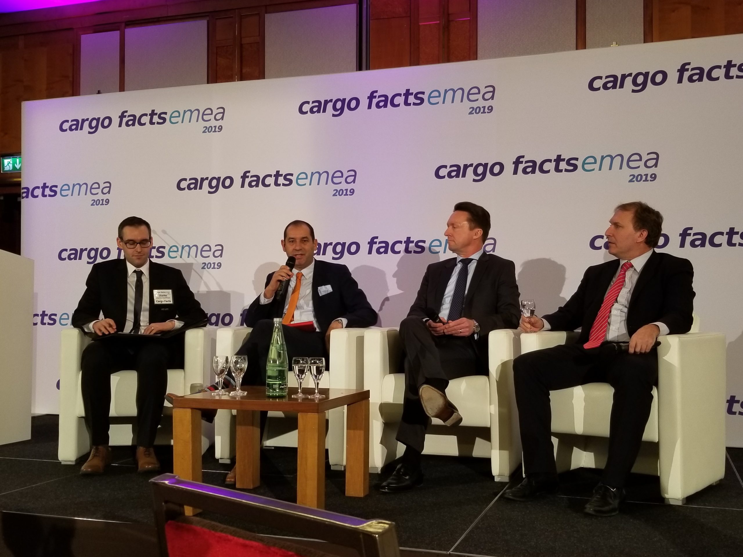 From left to right: Charles Kauffman, Cargo Facts; Chris Nielen, Cargolux Airllines; Michael Steen, Atlas Air Worldwide Holdings; and Robert van de Weg, Volga-Dnepr Group.