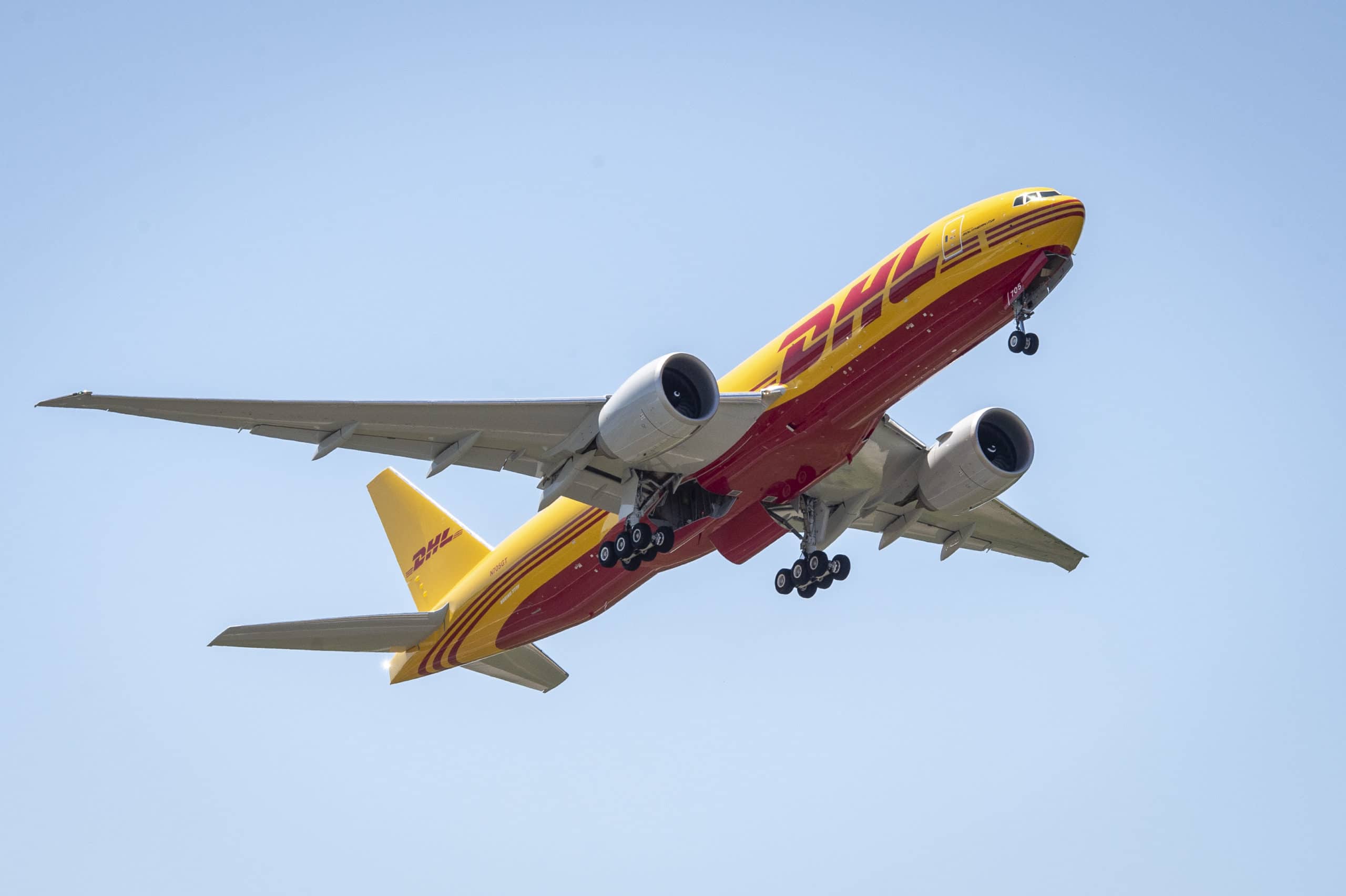 The first of at least fourteen 777Fs to be delivered to DHL Express. Photo: DHL