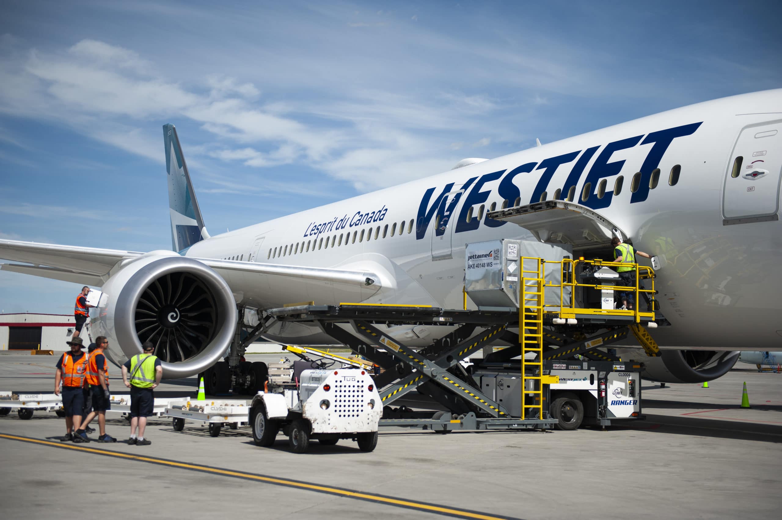One of three 787-9s currently operated by Canada-based WestJet.