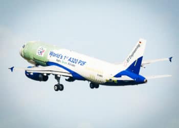 First A320P2F completes first test flight