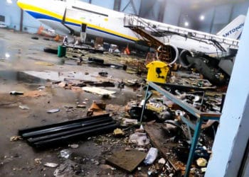 Russian withdrawal from Antonov HQ reveals An-124 damage