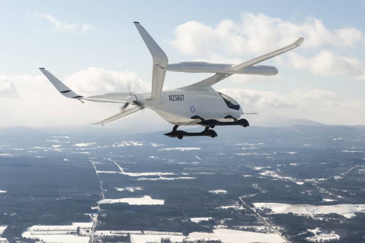 The CX300 during a flight test at KHPN. (Photo/BETA Technologies)