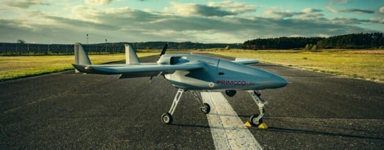 A Primoco UAV drone on the tarmac