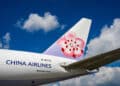 The tail of a China Airlines plane