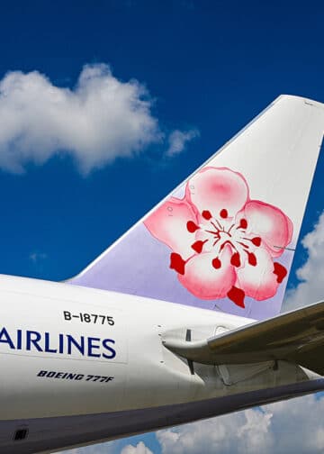 The tail of a China Airlines plane