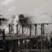 Smoke from a fire at North Hyde Electricity Substation near Heathrow Airport in March