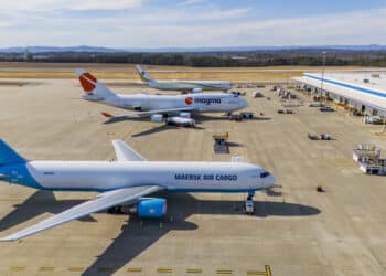 Three freighters at Greenville-Spartanburg Airport