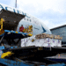 cargo being loaded onto a Cathay airplane
