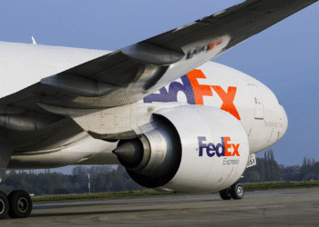 A FedEx plane