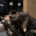 a dog inspects cargo