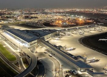 Aerial view of Newark Liberty International Airport