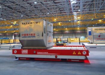 Lodige AGV at EAL cargo terminal at PVG