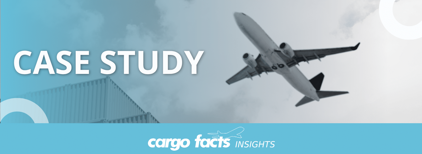 A plane flying. Text that reads: Case Study.