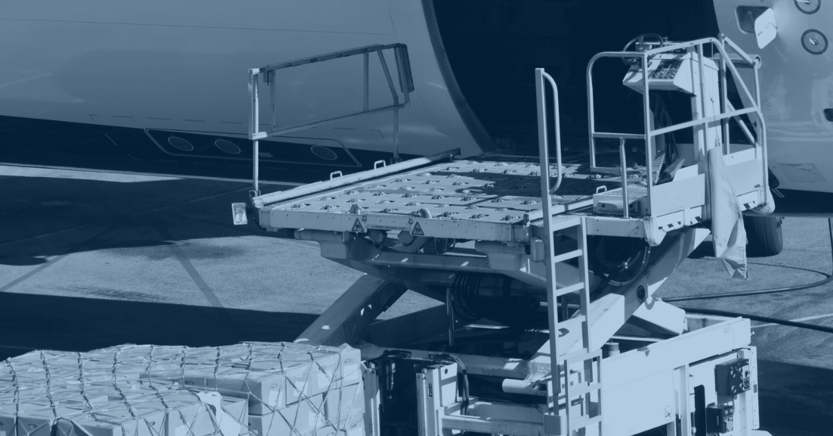 Cargo loaded on a plane.