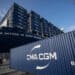 Shipping containers on a container ship operated by CMA CGM SA at the Port of Le Havre in Le Havre, France. (Courtesy/Bloomberg)