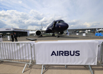 An Airbus A320 Neo airliner at the ILA Berlin Air Show in Berlin on June 10. (Courtesy/Bloomberg)