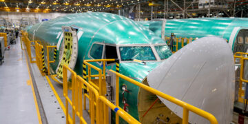 Boeing Co. 737 Max airplanes at the company's manufacturing facility in Renton, Washington. (Courtesy/Bloomberg)