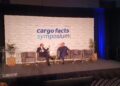 Royal Media CEO JJ Hornblass speaks to ATSG President and Chief Executive Officer Greg Mays at Cargo Facts Symposium 2026 (Photo/Pilar Wolfsteller)