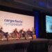 Gudny Genskowsky from LATAM Cargo, Or Zak from Challenge Group and Juan Zapata from Titan Aviation Leasing on stage with Cargo Facts Consulting's Jordan Frohlinger at Cargo Facts Symposium 2026 (Photo/Pilar Wolfsteller)